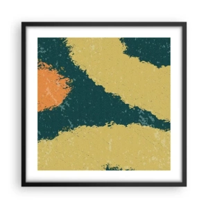 Affiche dans un cadre noir - Poster - Abstraction – mouvement lent - 50x50 cm