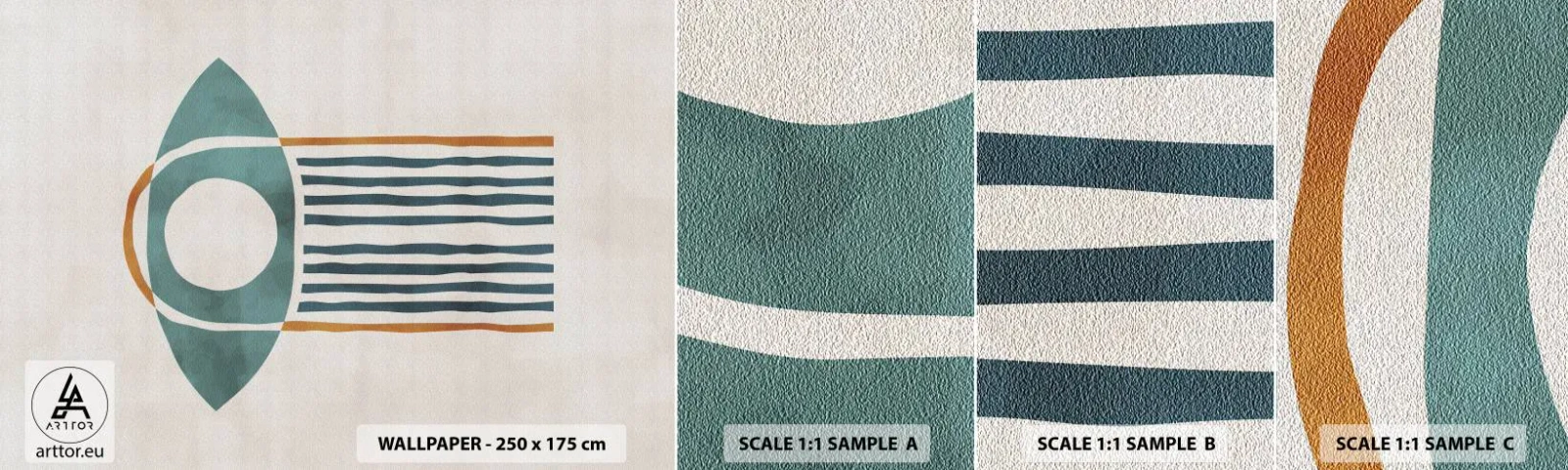 Échantillon De Papier Peint Standard Eco - Signes et rituels - Bohème, Œil, Minimalisme - 100x30 cm