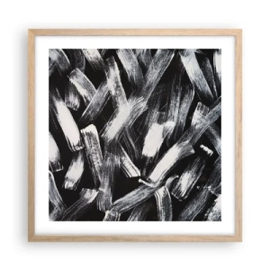 Affiche dans un chêne clair - Poster - L'abstraction dans l'esprit industriel - 50x50 cm