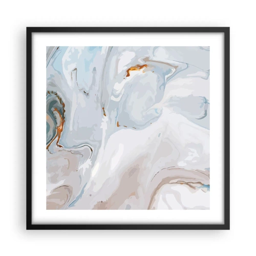 Affiche dans un cadre noir - Poster - Blanc surélevé - 50x50 cm