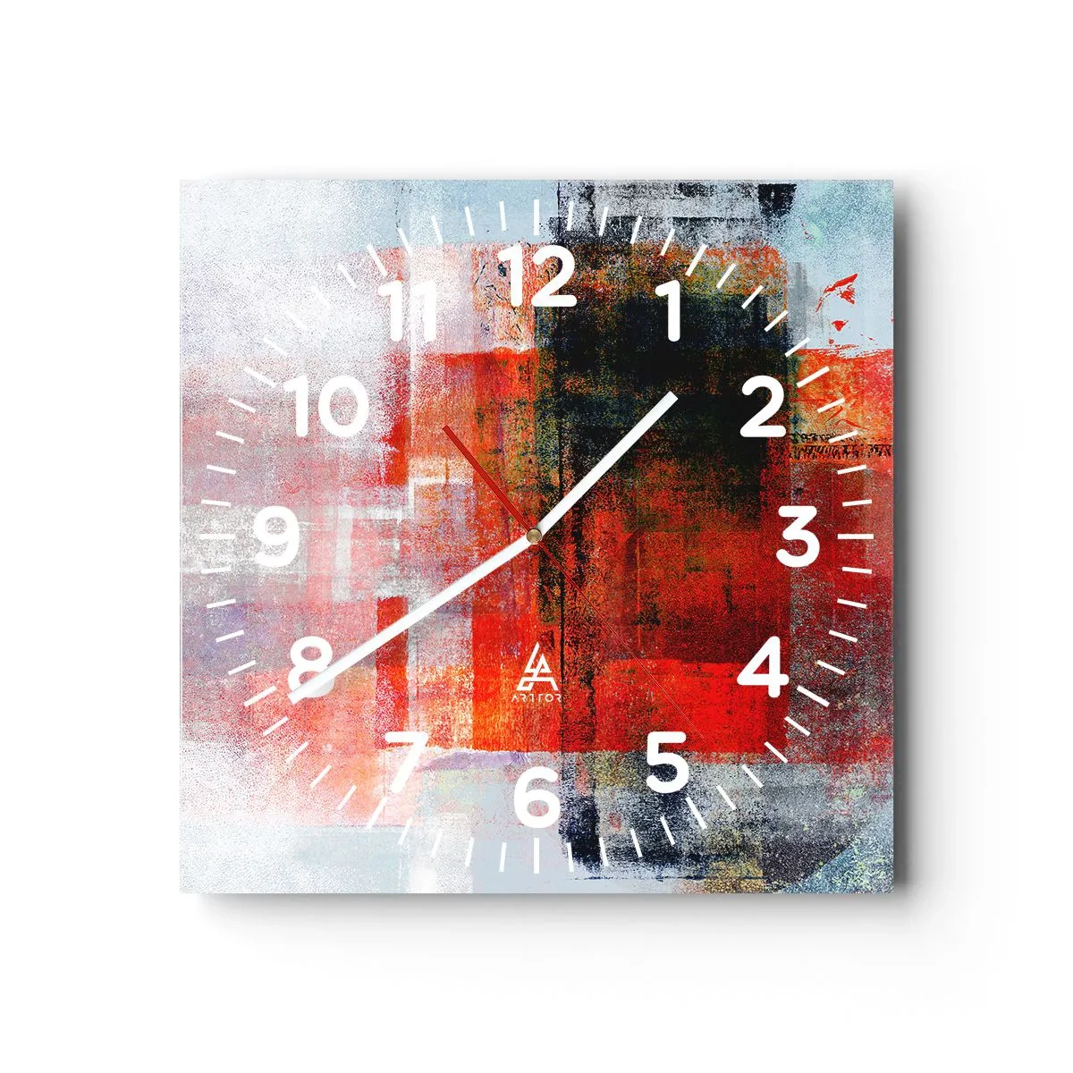 Horloge murale - Pendule murale - Composition embrasée - 30x30 cm
