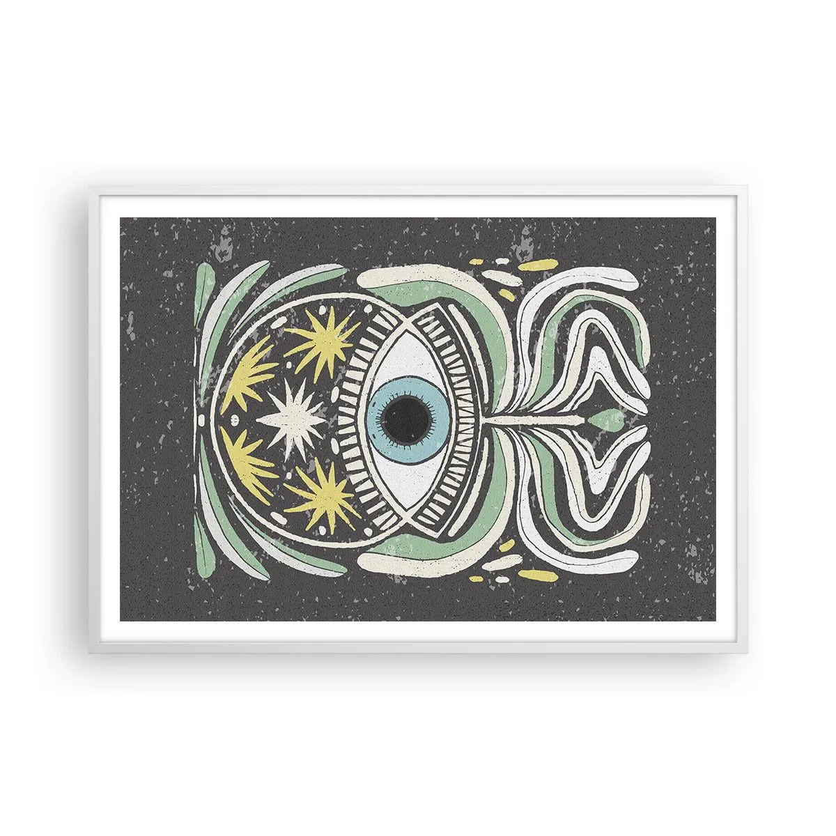 Affiche dans un cadre blanc - Poster - Rituels tribaux - 100x70 cm
