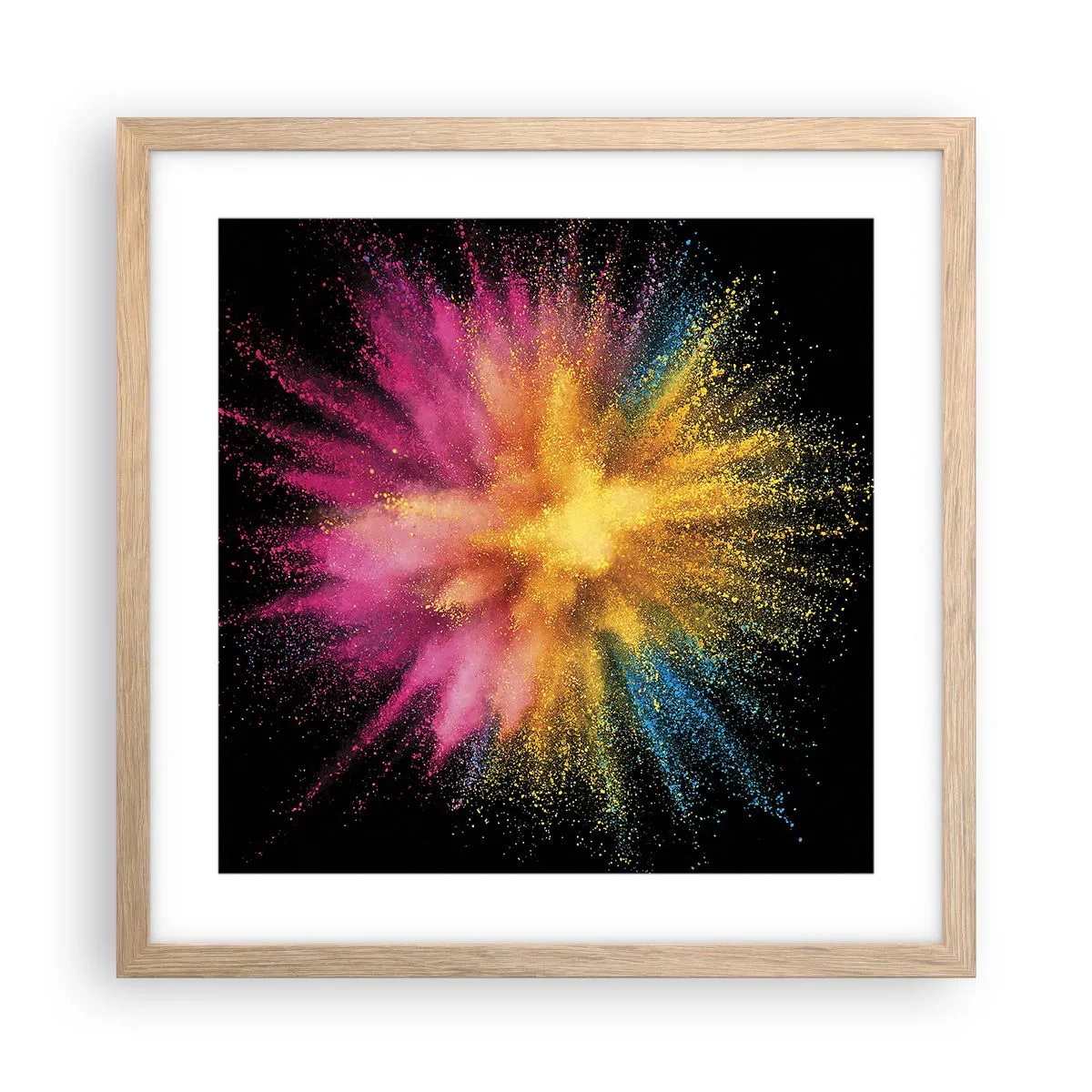 Affiche dans un chêne clair - Poster - Origine des couleurs - 40x40 cm