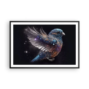 Affiche dans un cadre noir - Poster - Moineau de diamant - 91x61 cm