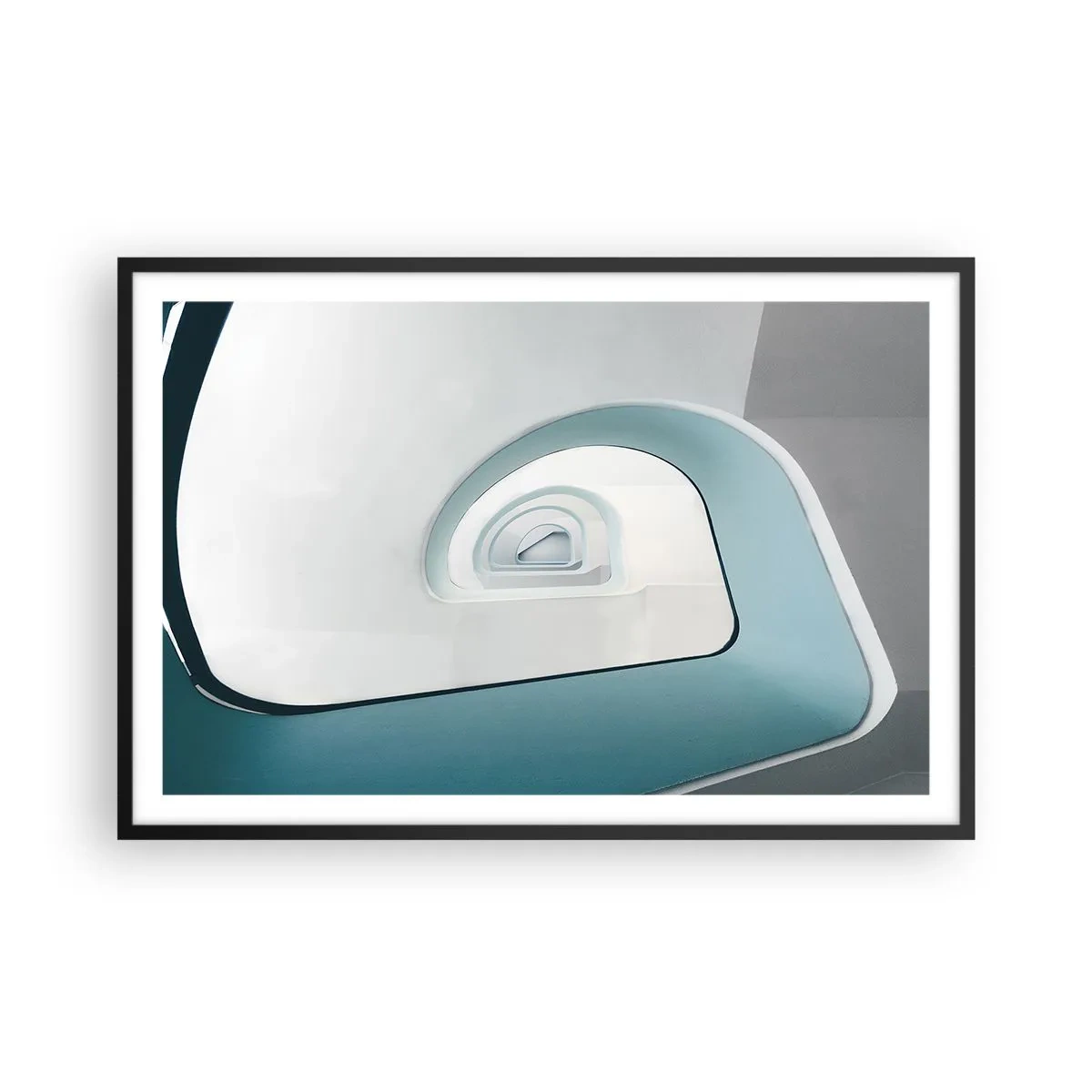 Affiche dans un cadre noir - Poster - Au profondeur du bleu - 91x61 cm
