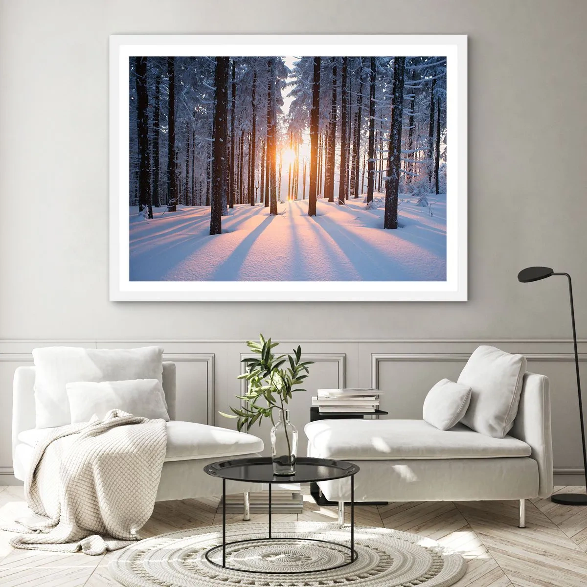 Affiche dans un cadre blanc - Poster - Clairement en noir et blanc - 40x30 cm