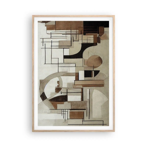 Affiche dans un chêne clair - Poster - Paysage urbain 2.0 - 70x100 cm