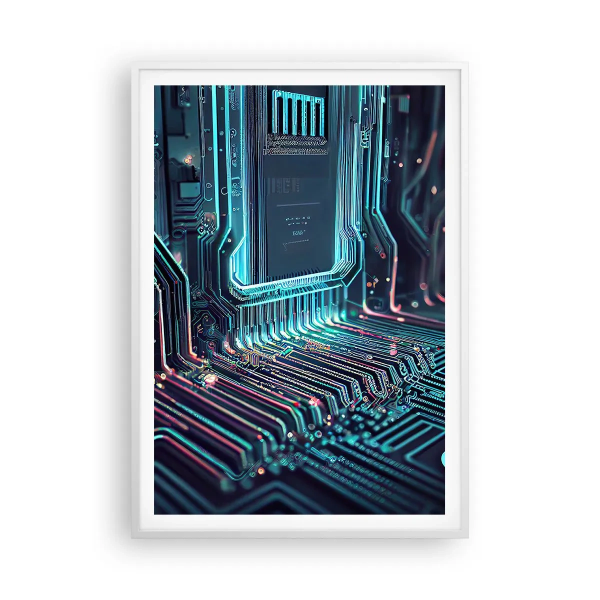 Affiche dans un cadre blanc - Poster - Je pense comme ça… - 70x100 cm