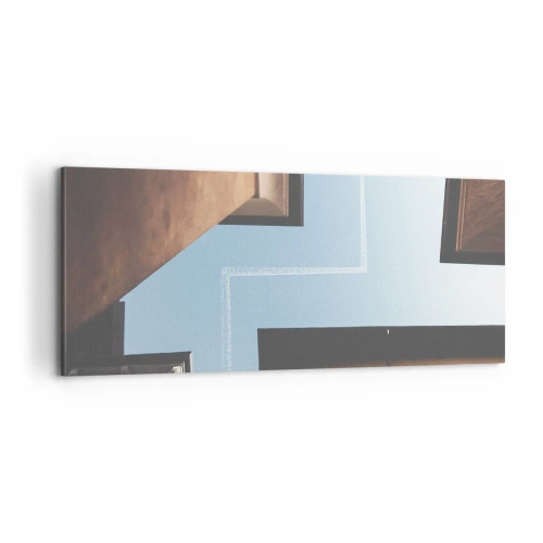 Impression sur toile - Image sur toile - Au-dessus du labyrinthe de la ville - 100x40 cm