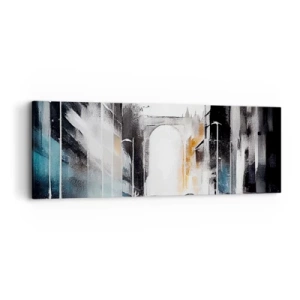 Impression sur toile - Image sur toile - Étude de ville : architecture et mouvement - 90x30 cm