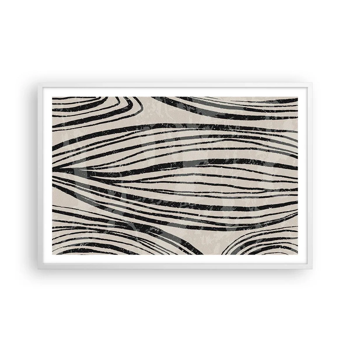 Affiche dans un cadre blanc - Poster - Ligne de marécage - 91x61 cm