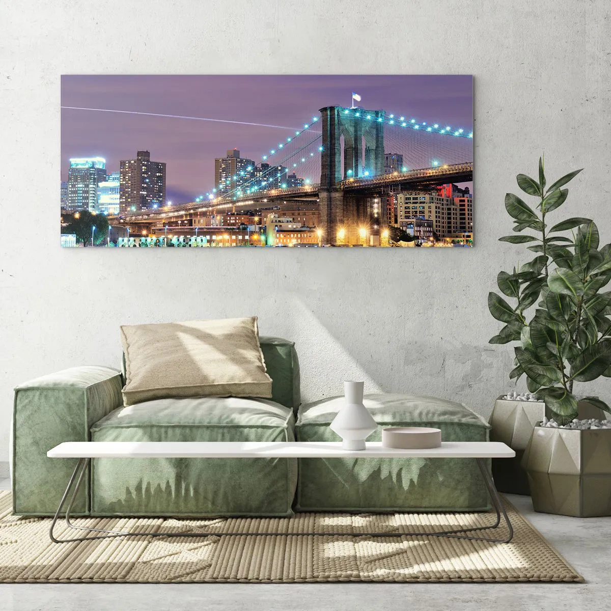 Impression sur verre - Image sur verre - Depuis de nombreuses années le pont de Brooklyn - 100x40 cm