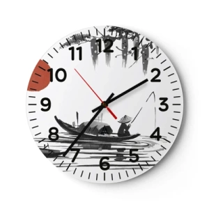 Horloge murale - Pendule murale - Après-midi asiatique - 30x30 cm