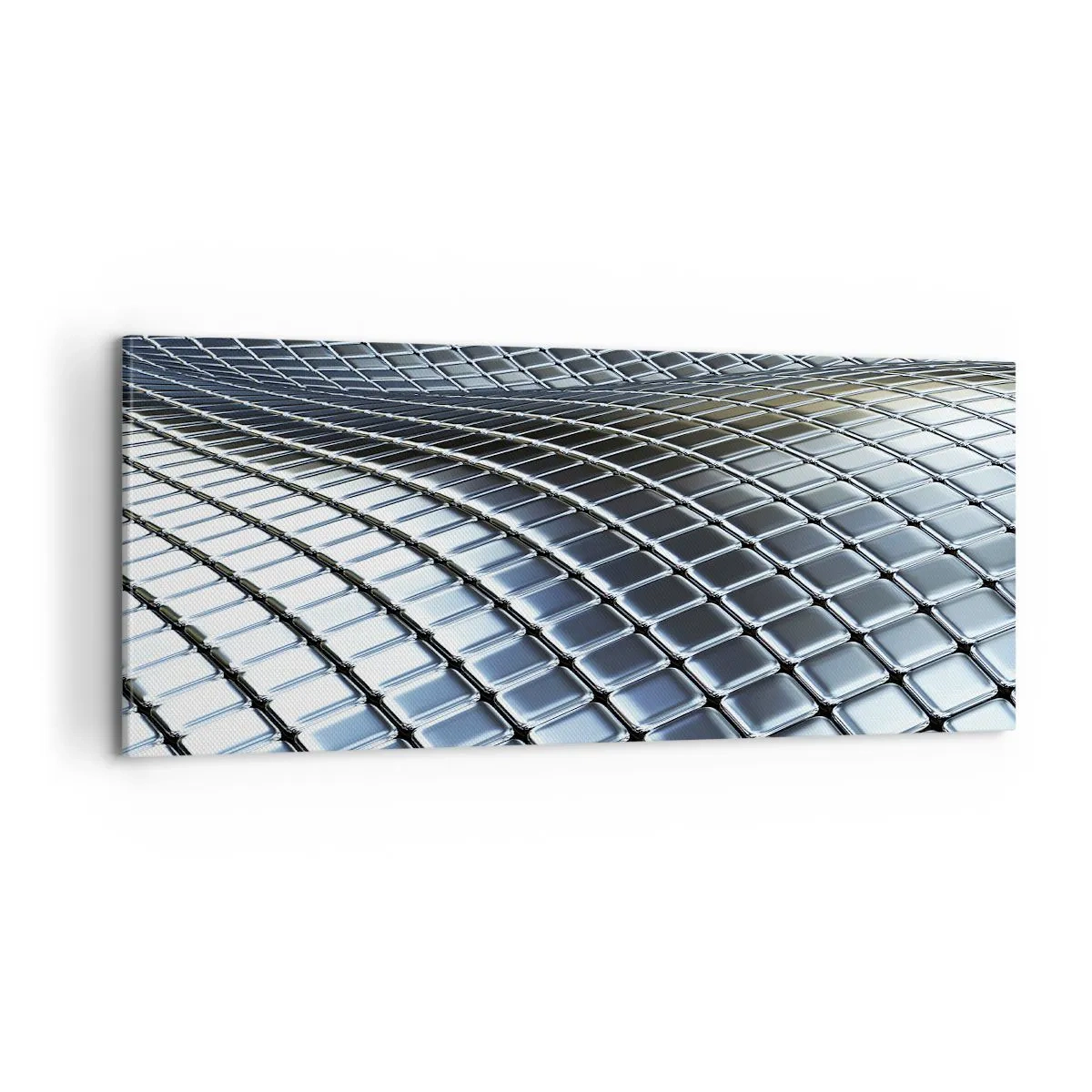 Impression sur toile - Image sur toile - Vague argent métallique - 100x40 cm