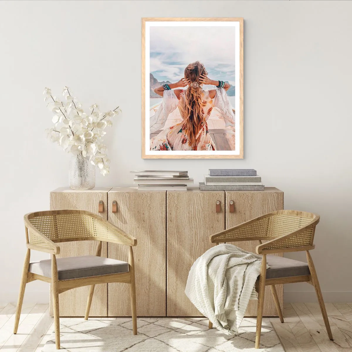 Affiche dans un chêne clair - Poster - En route vers le bonheur - 50x70 cm