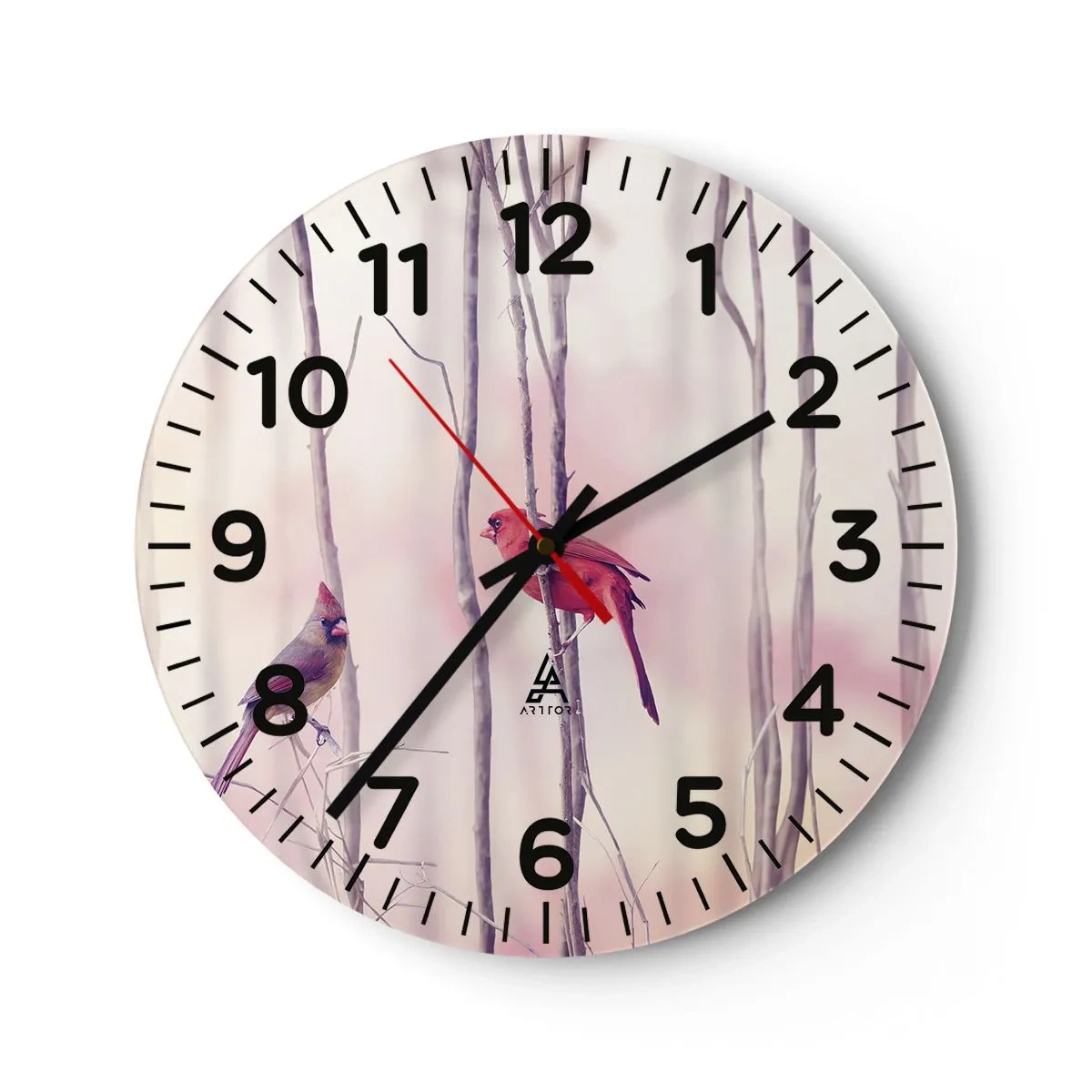 Horloge murale - Pendule murale - Conte de la forêt rose - 40x40 cm
