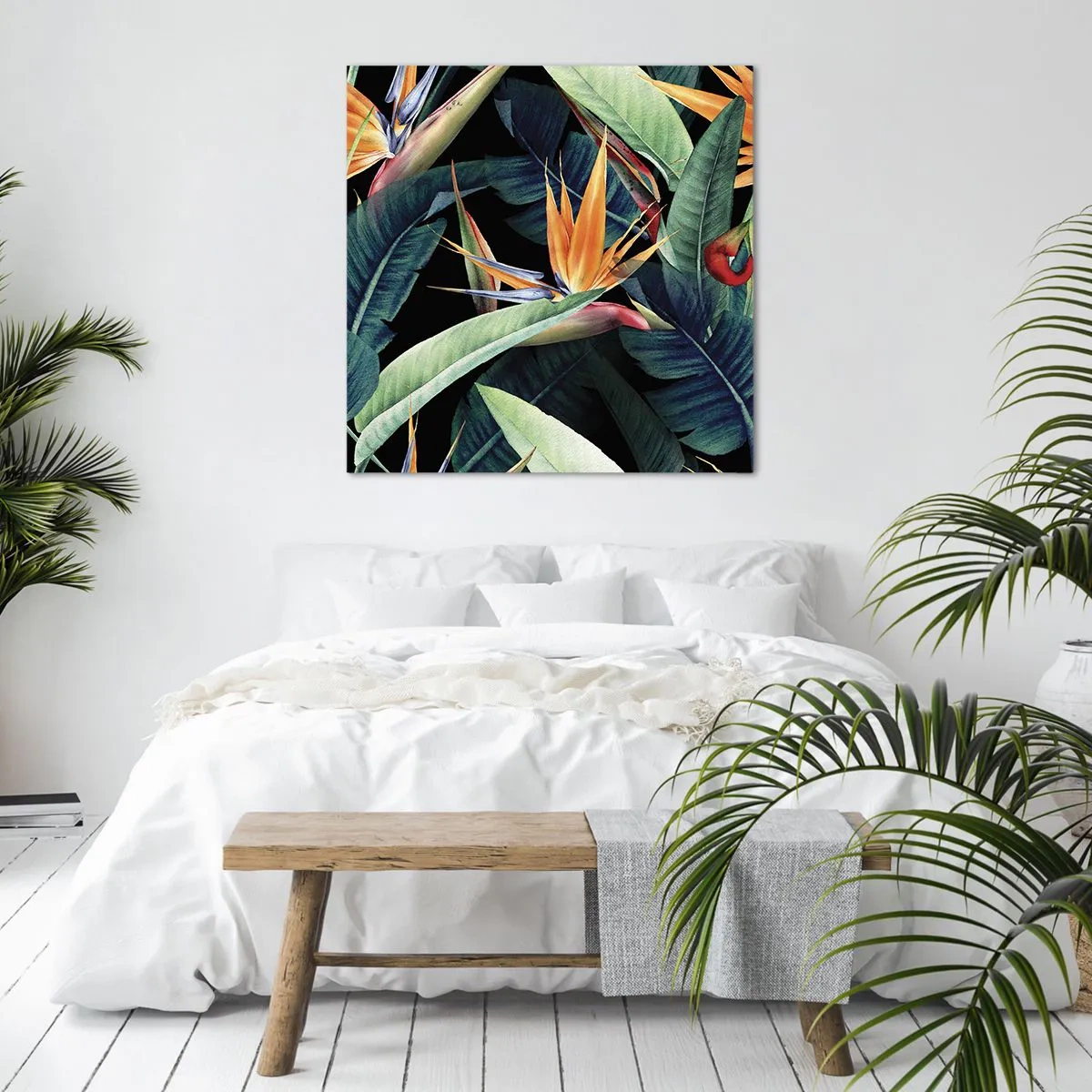 Impression sur toile - Image sur toile - Fleurs flamboyantes des tropiques - 30x30 cm