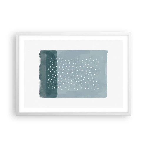 Affiche dans un cadre blanc - Poster - Évolution de bleus - 70x50 cm