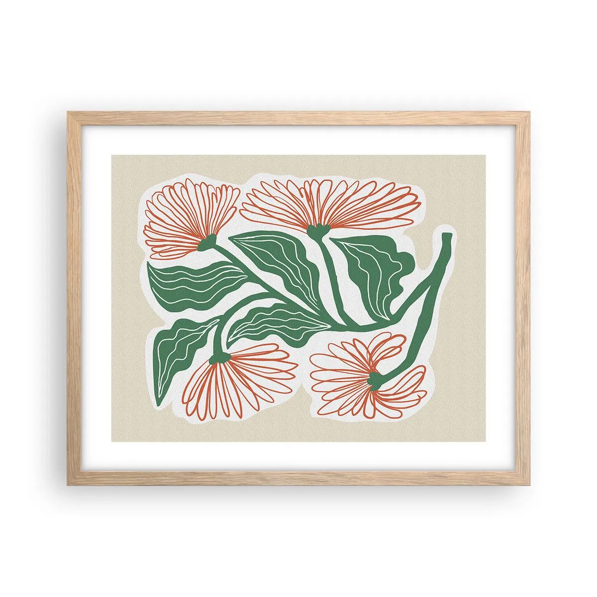 Affiche dans un chêne clair - Poster - Folk et moderne - 50x40 cm