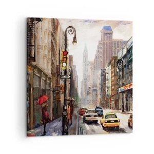 Impression sur toile - Image sur toile - New-Zork - coloré même sous la pluie - 50x50 cm