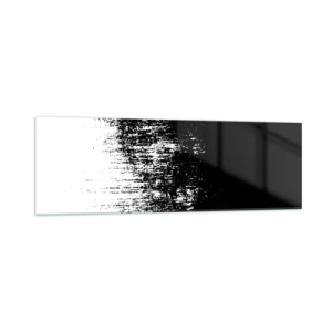 Impression sur verre - Image sur verre - Abstraction minimaliste en noir et blanc - 160x50cm - Et le gagnant est ... - Décoration murale moderne pour le salon et la chambre ARTTOR