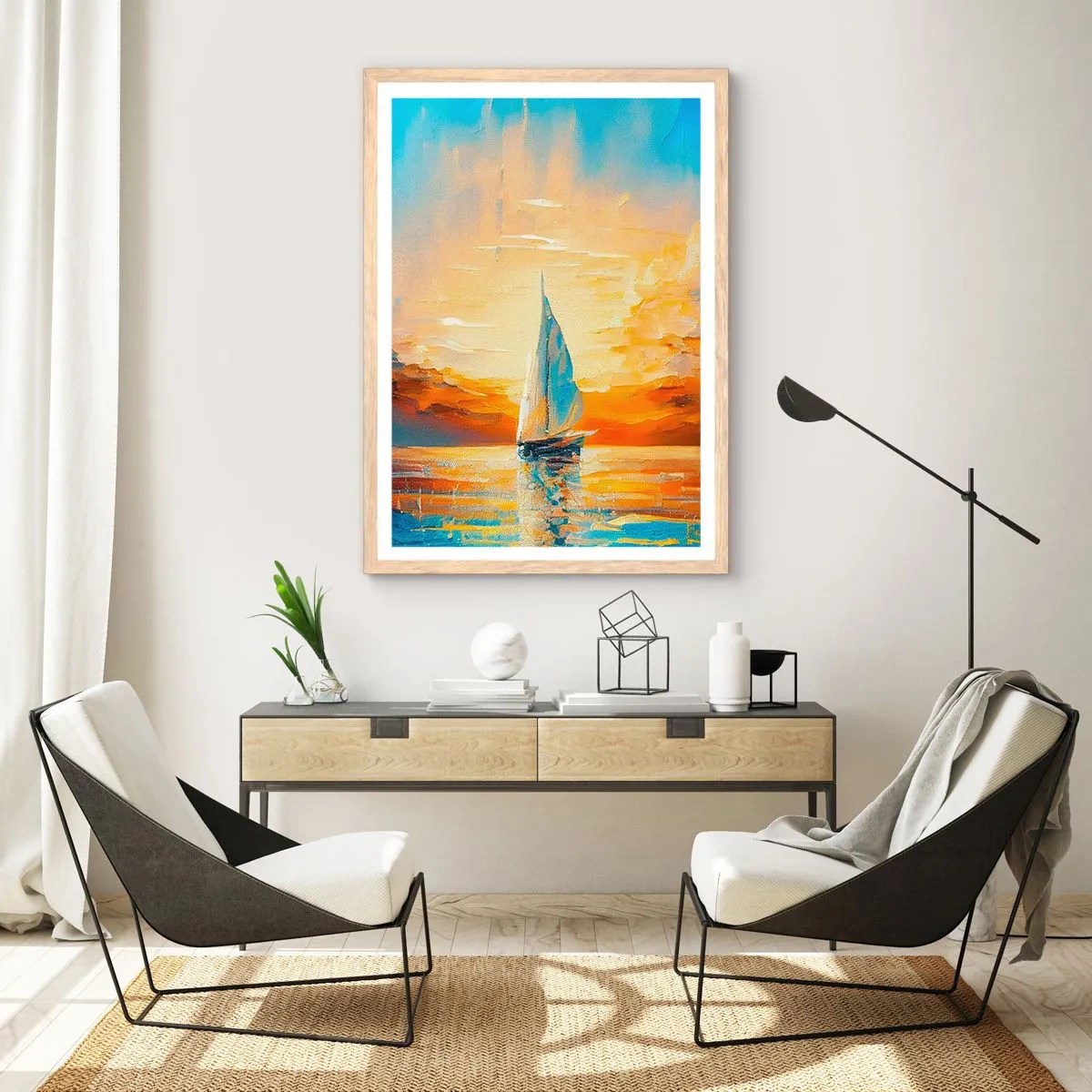Affiche dans un chêne clair - Poster - Expédition en or - 40x50 cm