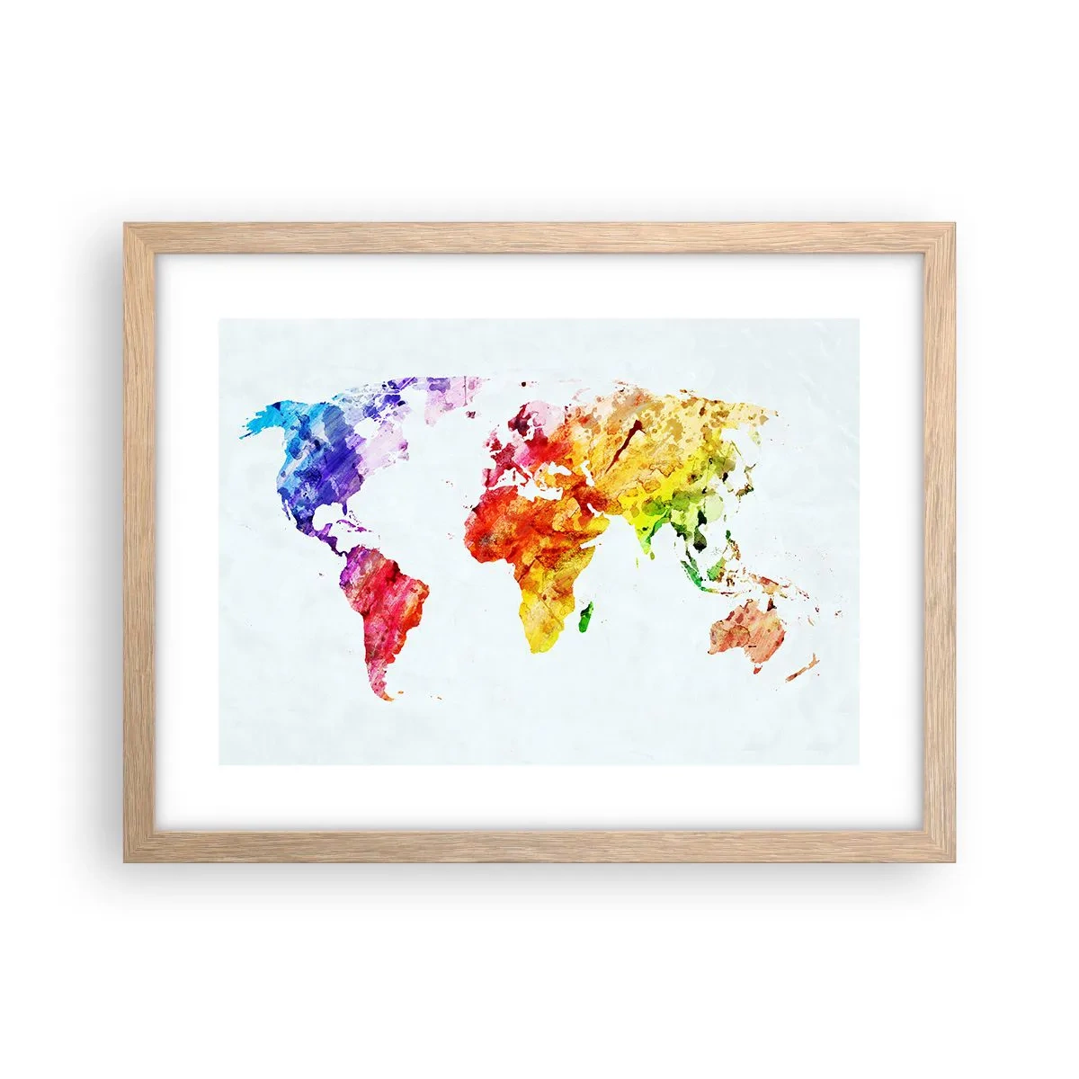 Affiche dans un chêne clair - Poster - Toutes les couleurs du monde - 40x30 cm