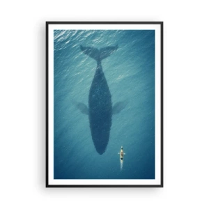 Affiche dans un cadre noir - Poster - Rencontre sur l'océan - 70x100 cm