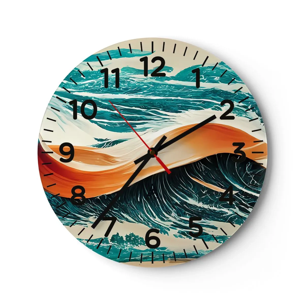 Horloge murale - Pendule murale - Le rêve d'un surfeur - 40x40 cm