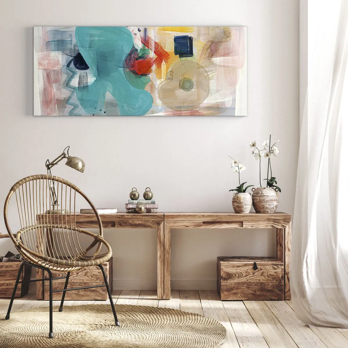 Impression sur toile - Image sur toile - Jeu de couleurs - 100x40 cm