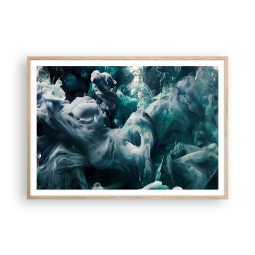 Affiche dans un chêne clair - Poster - Mouvement des couleurs - 100x70 cm