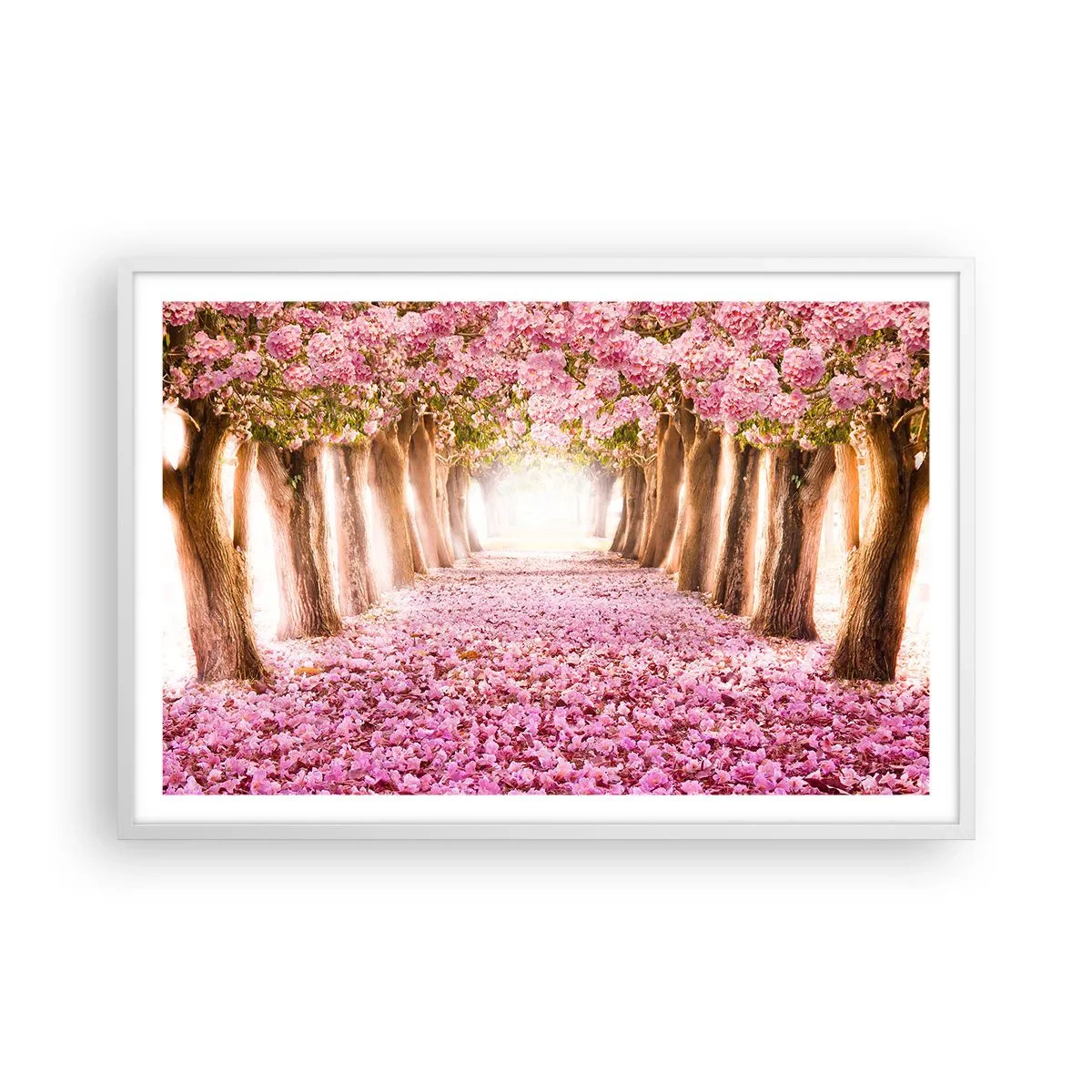 Affiche dans un cadre blanc - Poster - La route du paradis - 91x61 cm