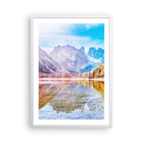 Affiche dans un cadre blanc - Poster - C'est déjà le printemps à la montagne - 50x70 cm