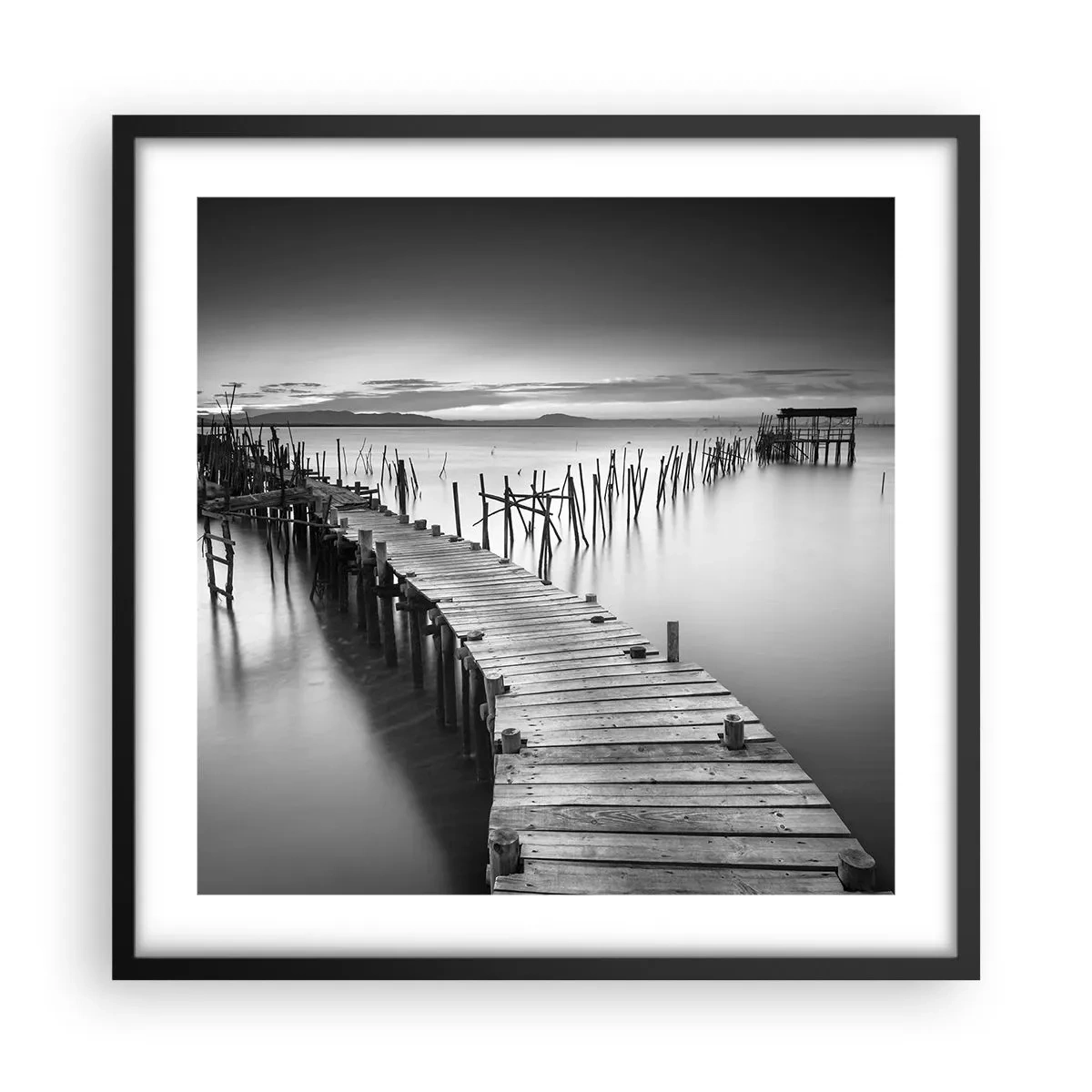 Affiche dans un cadre noir - Poster - La paix d'un rivage oublié - 50x50 cm
