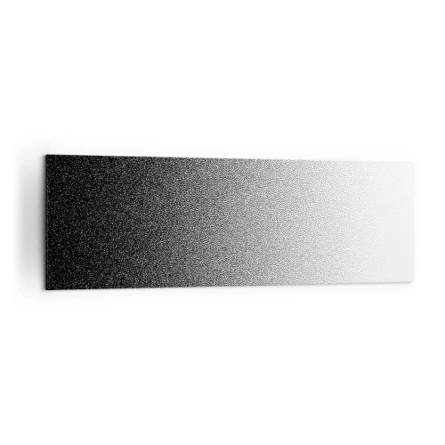 Impression sur toile - Image sur toile - Dégradé minimaliste noir et blanc en pointillé - 160x50cm - Du coté de la lumière - Décoration murale moderne pour le salon et la chambre ARTTOR