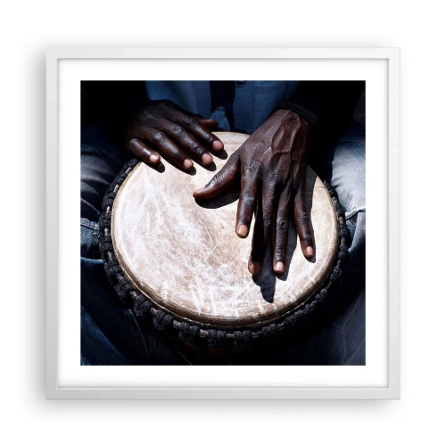 Affiche dans un cadre blanc - Poster - Vis à son rythme - 50x50 cm