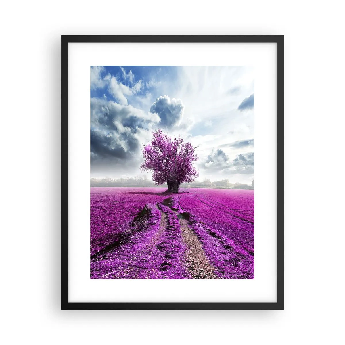Affiche dans un cadre noir - Poster - Lande - nature sauvage - 40x50 cm