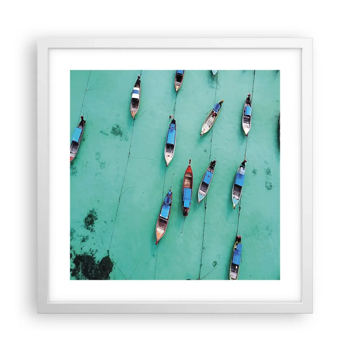 Affiche dans un cadre blanc - Poster - Dans une attente jouyeuse - 40x40 cm