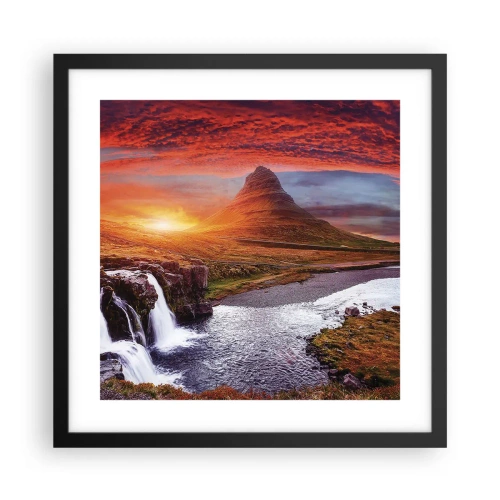 Affiche dans un cadre noir - Poster - Vue de la terre du milieu - 40x40 cm