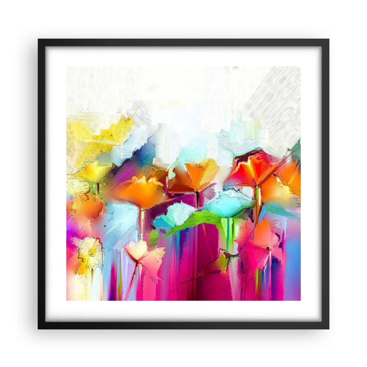 Affiche dans un cadre noir - Poster - L'arc-en-ciel s'est épanoui - 50x50 cm