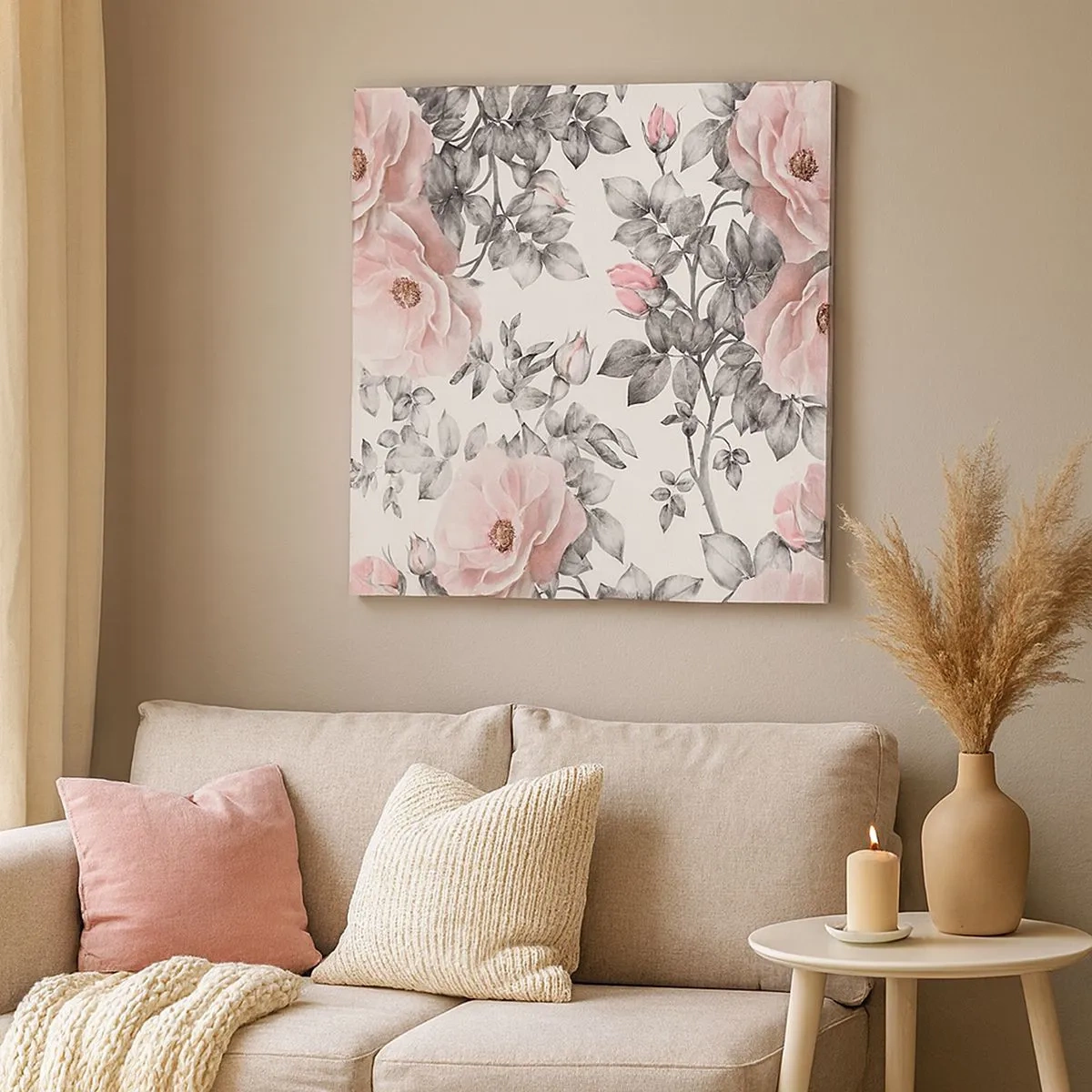 Impression sur toile - Image sur toile - Se perdre dans les fleurs des roses - 30x30 cm
