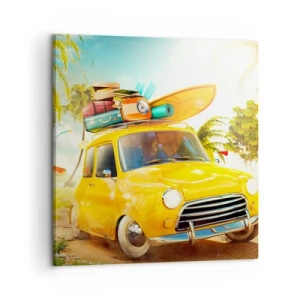Impression sur toile - Image sur toile - Un voyage pour plus d'un sourire - 60x60 cm