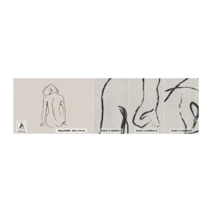Échantillon de Papier Peint Premium Canvas - Femme nue - Acte, Doubler, Dessin - 100x30 cm