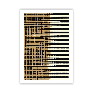 Affiche - Poster - Motif géométrique avec des lignes et des couleurs chaudes - 50x70cm - Abstraction architecturale - Décoration murale moderne pour le salon et la chambre ARTTOR
