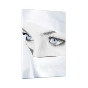 Impression sur verre - Image sur verre - Un portrait subtil avec des yeux bleus expressifs - 50x70cm - Directement des mille et une nuits - Décoration murale moderne pour le salon et la chambre ARTTOR