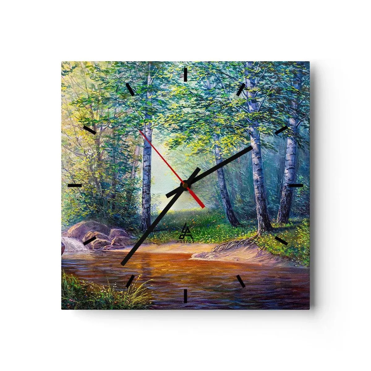 Horloge murale - Pendule murale - Paysage idyllique - 40x40 cm