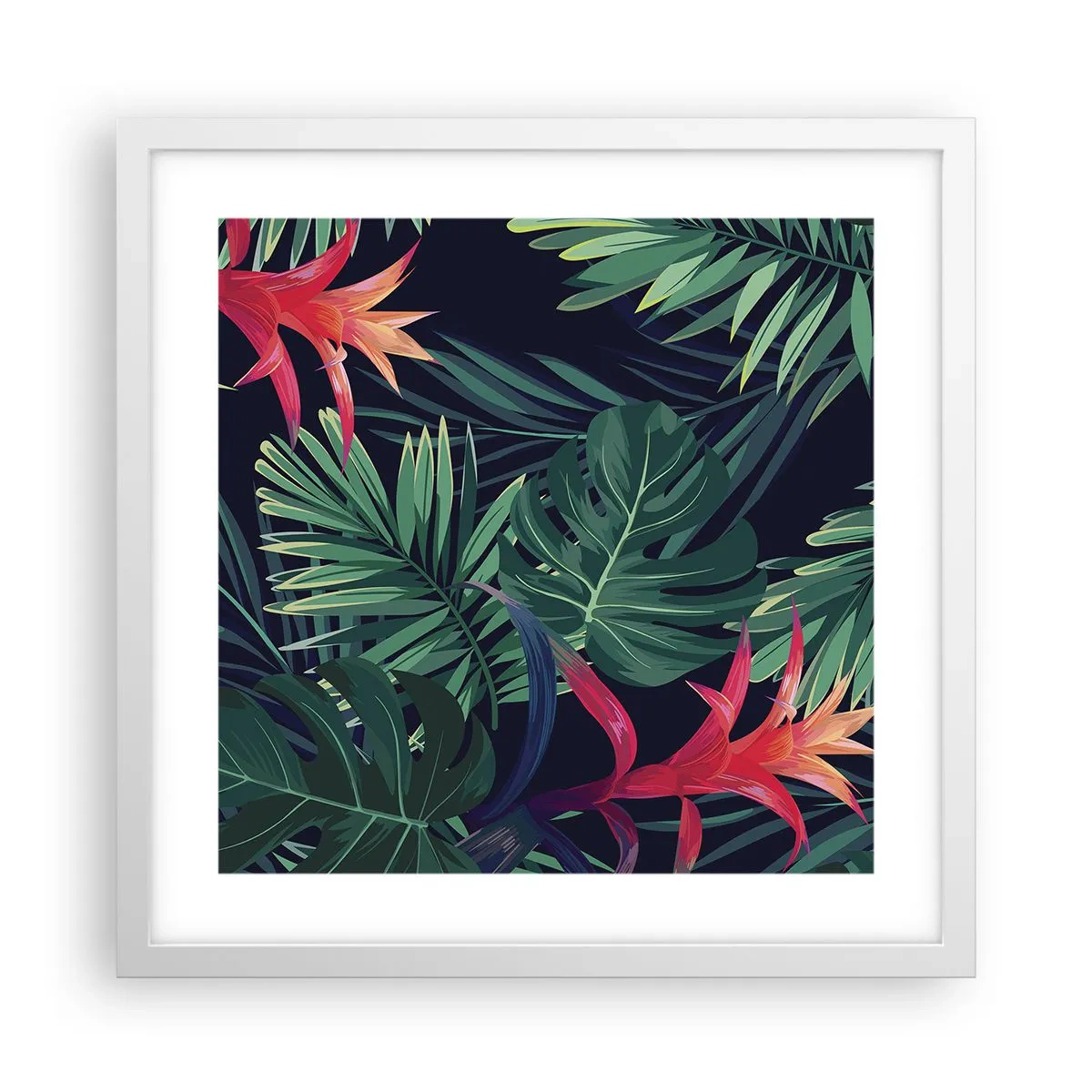 Affiche dans un cadre blanc - Poster - immergé dans la nature - 40x40 cm