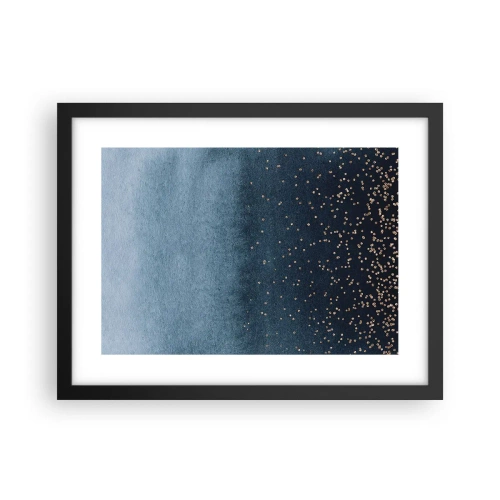 Affiche dans un cadre noir - Poster - Composition - phases bleues - 40x30 cm