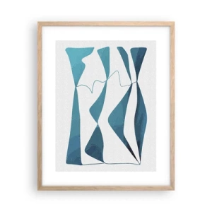 Affiche dans un chêne clair - Poster - Abstraction : composé turquoise - 40x50 cm