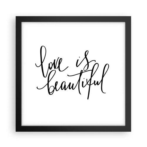 Affiche dans un cadre noir - Poster - Lire et répéter - 30x30 cm